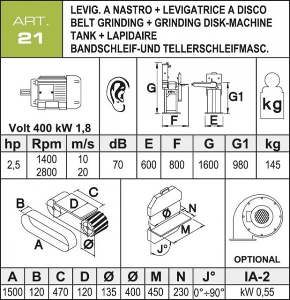 Band- und Tellerschleifmaschine Aceti ART 21